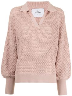 Mr. Mittens топ фактурной вязки с воротником поло