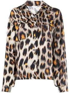 813 куртка-рубашка с леопардовым принтом