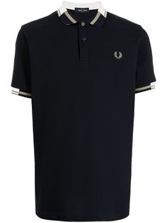 FRED PERRY crest-embroidered polo shirt