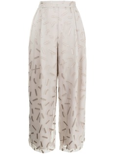 Armani Exchange широкие брюки с вышивкой