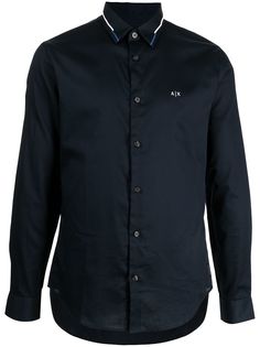 Armani Exchange рубашка с вышитым логотипом