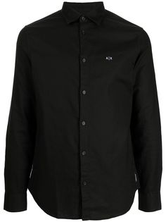 Armani Exchange рубашка с вышитым логотипом