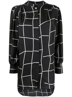 Kiton клетчатая рубашка асимметричного кроя