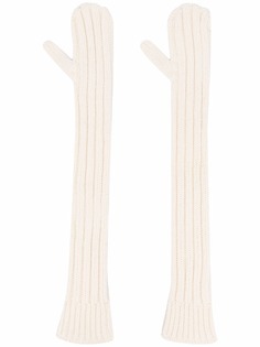 Sacai ribbed-knit gloves