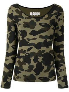 A BATHING APE® футболка с длинными рукавами и камуфляжным принтом