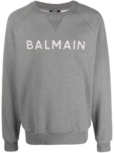 Balmain толстовка с фактурным логотипом