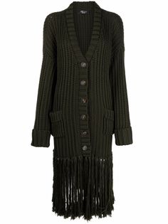 Blumarine кардиган-пальто с бахромой