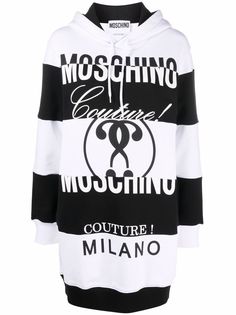 Moschino платье-худи с принтом Double Question