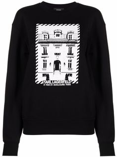 Karl Lagerfeld толстовка с отделкой в рубчик и принтом K/Maison