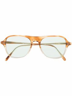 Oliver Peoples солнцезащитные очки-авиаторы черепаховой расцветки