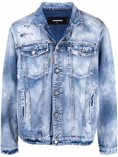 Dsquared2 джинсовая куртка с эффектом потертости