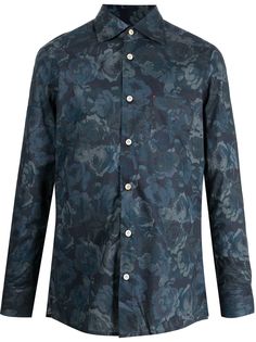Kiton рубашка с цветочным принтом