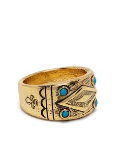 Nialaya Jewelry позолоченное кольцо с бирюзой