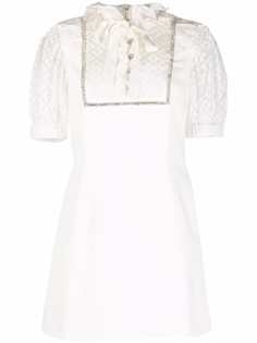 Self-Portrait embellished balloon-sleeve minidress