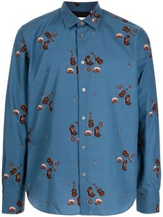 PAUL SMITH рубашка Cowboy Campfire с принтом