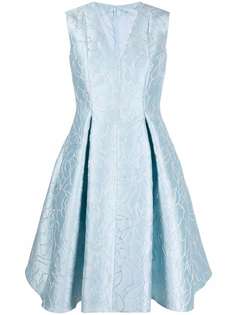 Talbot Runhof расклешенное платье миди с цветочным принтом