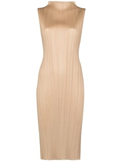 Pleats Please Issey Miyake плиссированное платье миди без рукавов