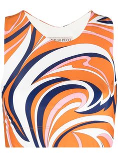 Emilio Pucci укороченный топ с абстрактным принтом