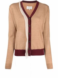 Maison Margiela кардиган в стиле колор-блок с V-образным вырезом
