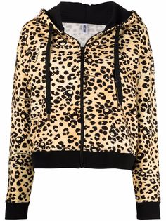 Moschino худи на молнии с леопардовым принтом Teddy Bear