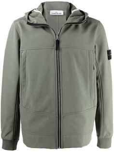 Stone Island куртка с капюшоном и нашивкой-логотипом