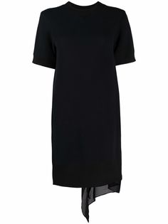 Sacai платье-футболка с тюлем