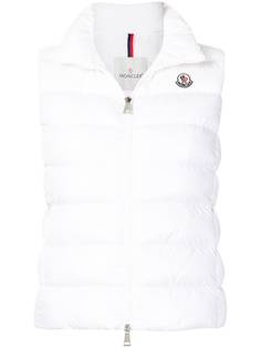 Moncler дутый жилет с нашивкой-логотипом