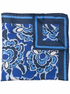 Kiton шелковый платок с цветочным принтом