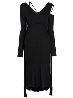 Helmut Lang платье из джерси асимметричного кроя