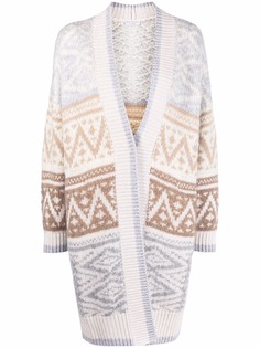 Brunello Cucinelli кардиган вязки интарсия с V-образным вырезом