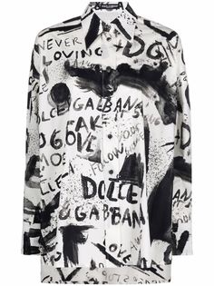 Dolce & Gabbana рубашка с принтом граффити