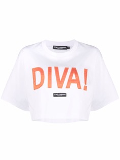 Dolce & Gabbana укороченный топ с вышивкой Diva