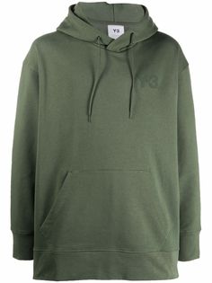Y-3 logo-patch drawstring hoodie