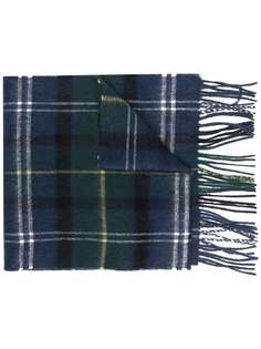 Barbour tartan tasseled scarf