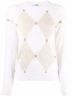 Peserico argyle knit rib-trimmed jumper