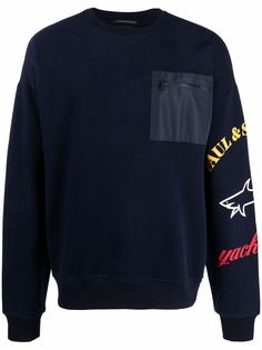 Paul & Shark Winter Fleece Wrap logo sweatshirt