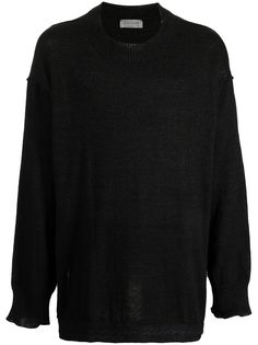 Yohji Yamamoto crew-neck cotton jumper