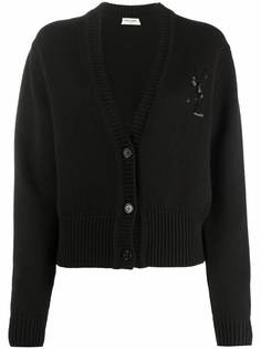 Saint Laurent кардиган с пайетками и монограммой