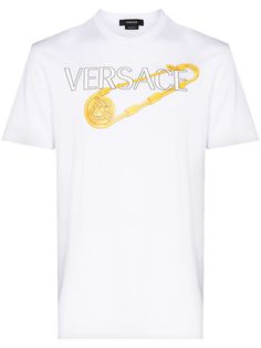 Versace VERS SAFETY PIN LOGO SS TEE WHT