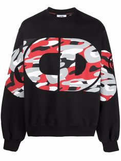 Gcds logo-print camouflage sweatshirt