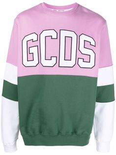 Gcds colour-block logo-print sweatshirt