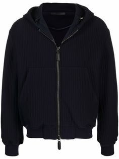 Giorgio Armani ribbed zip-up hoodie