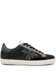 Premiata glitter-detail lace-up trainers