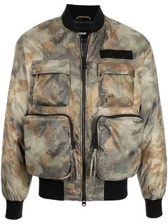Mackage camouflage cargo-pocket bomber jacket