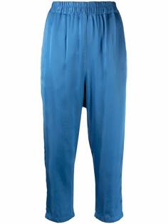 Nili Lotan satin-finish elasticated-waist cropped trousers