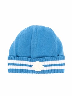 Moncler Enfant logo-patch ribbed beanie