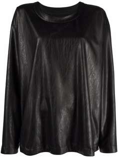 MM6 Maison Margiela толстовка из искусственной кожи с круглым вырезом
