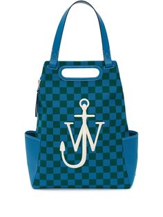 JW Anderson клетчатый рюкзак с логотипом Anchor