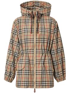 Burberry куртка в клетку Vintage Check с капюшоном