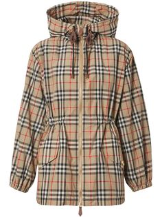 Burberry куртка в клетку Vintage Check с капюшоном